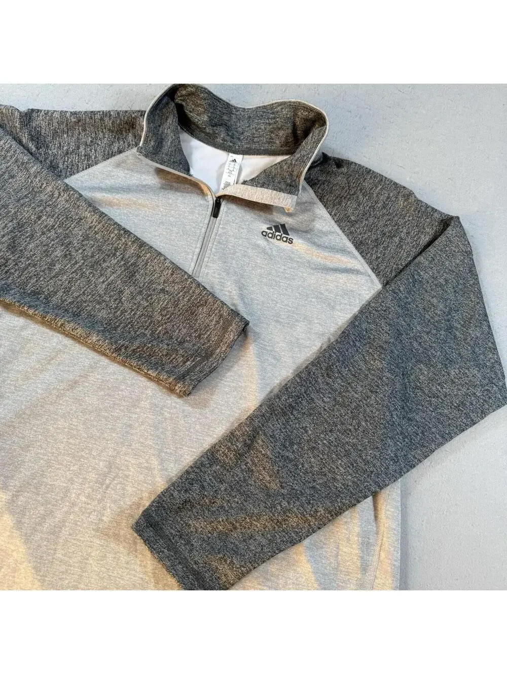 Adidas Climalite 1/4 Zip Pullover Mens XL Gray Athletic Training Top